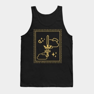 Tarot Card - Ace of Swords - Gold Tank Top